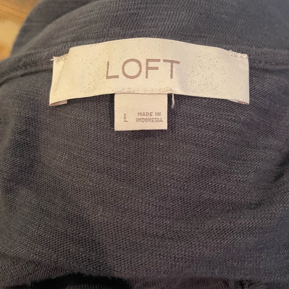 LOFT Charcoal Ruffle Mini Dress - Picture 7 of 8